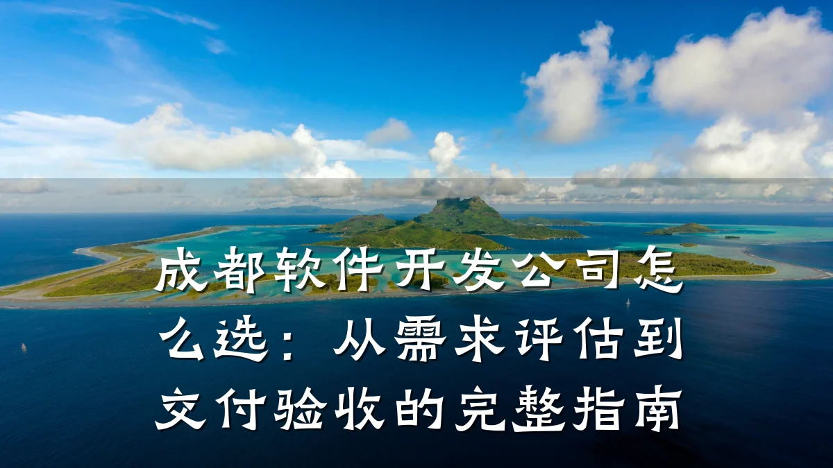 成都软件开发公司怎么选：从需求评估到交付验收的完整指南