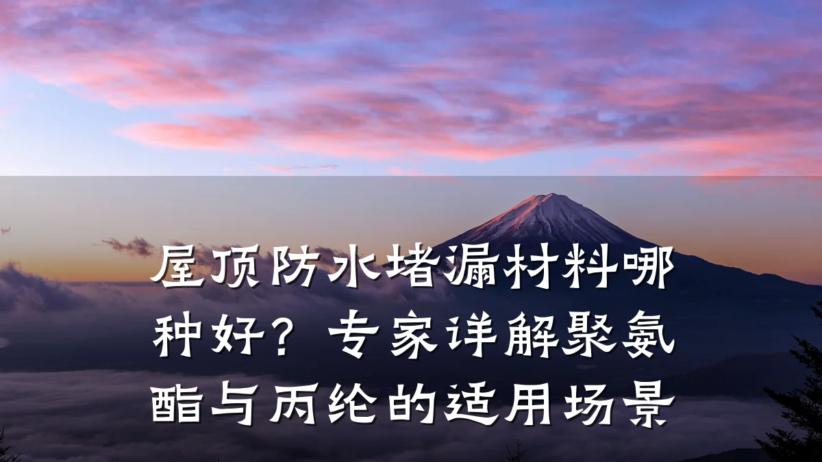 屋顶防水堵漏材料哪种好?专家详解聚氨酯与丙纶的适用场景