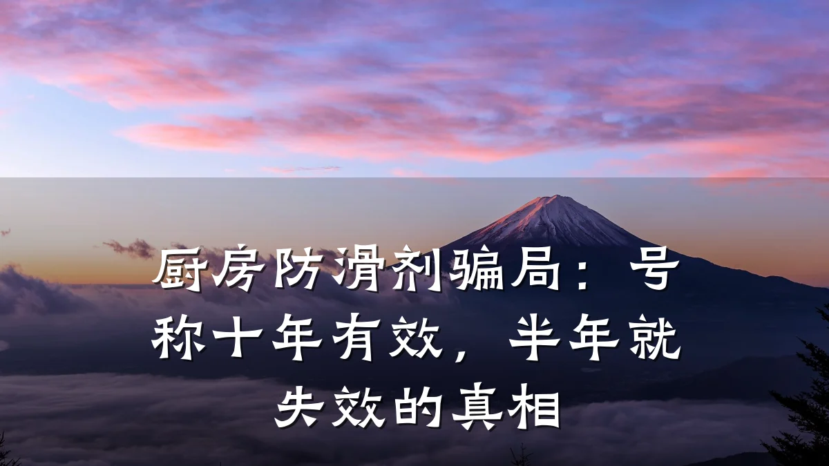 厨房防滑剂骗局:号称十年有效,半年就失效的真相