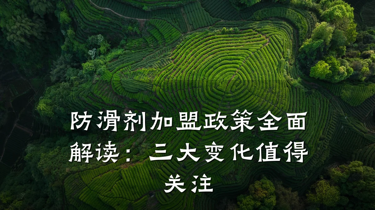防滑剂加盟政策全面解读：三大变化值得关注