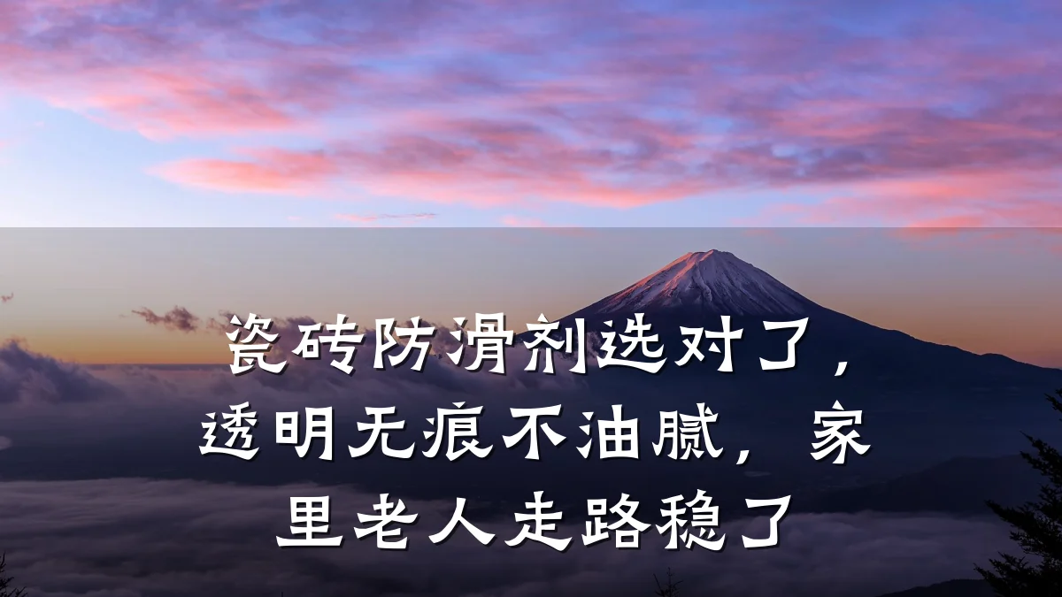 瓷砖防滑剂选对了,透明无痕不油腻,家里老人走路稳了