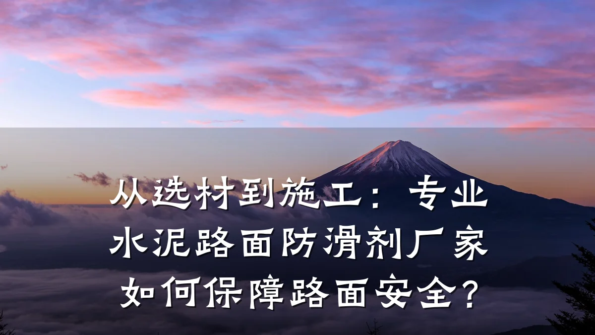 从选材到施工:专业水泥路面防滑剂厂家如何保障路面安全?