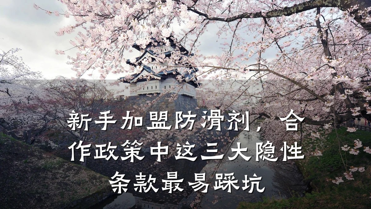 新手加盟防滑剂,合作政策中这三大隐性条款最易踩坑